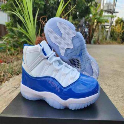 Men's Running weapon Air Jordan 11 White/Blue Shoes 073