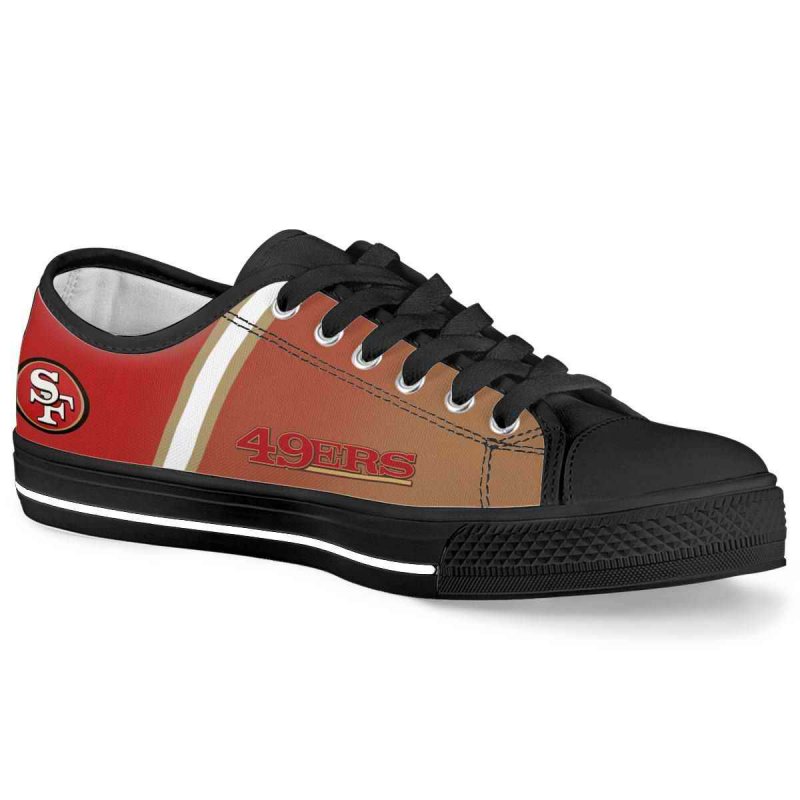 Women's San Francisco 49ers Low Top Canvas Sneakers 004