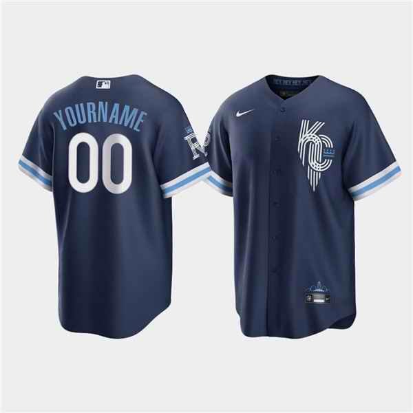 Men's Kansas City Royals Active Player Custom 2022 Navy City Connect Cool Base Stitched Jersey