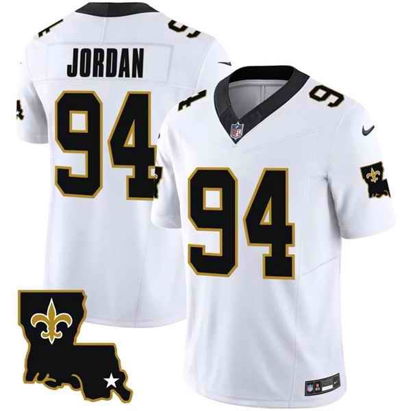 Men's New Orleans Saints #94 Cameron Jordan White 2023 F.U.S.E. 1987 Legacy Vapor Stitched Jersey