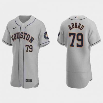 Men's Houston Astros #79 Jos' Abreu Grey Flex Base Stitched Jersey