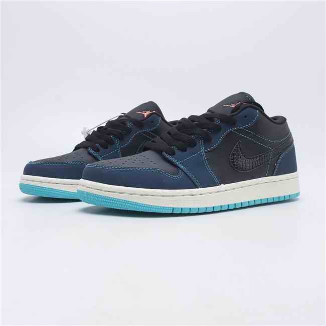 Men's Running Weapon Air Jordan 1 Black/Blue Shoes 478