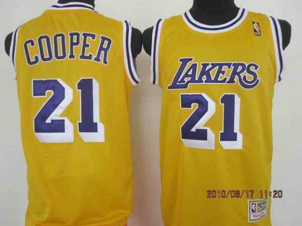 Lakers #21 Michael Cooper Stitched Yellow Throwback NBA Jersey