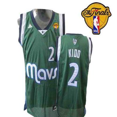 Mavericks 2011 Finals Patch #2 Jason Kidd Green Revolution 30 Stitched NBA Jersey