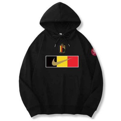 Men's Belgium World Cup Soccer Hoodie Black 001