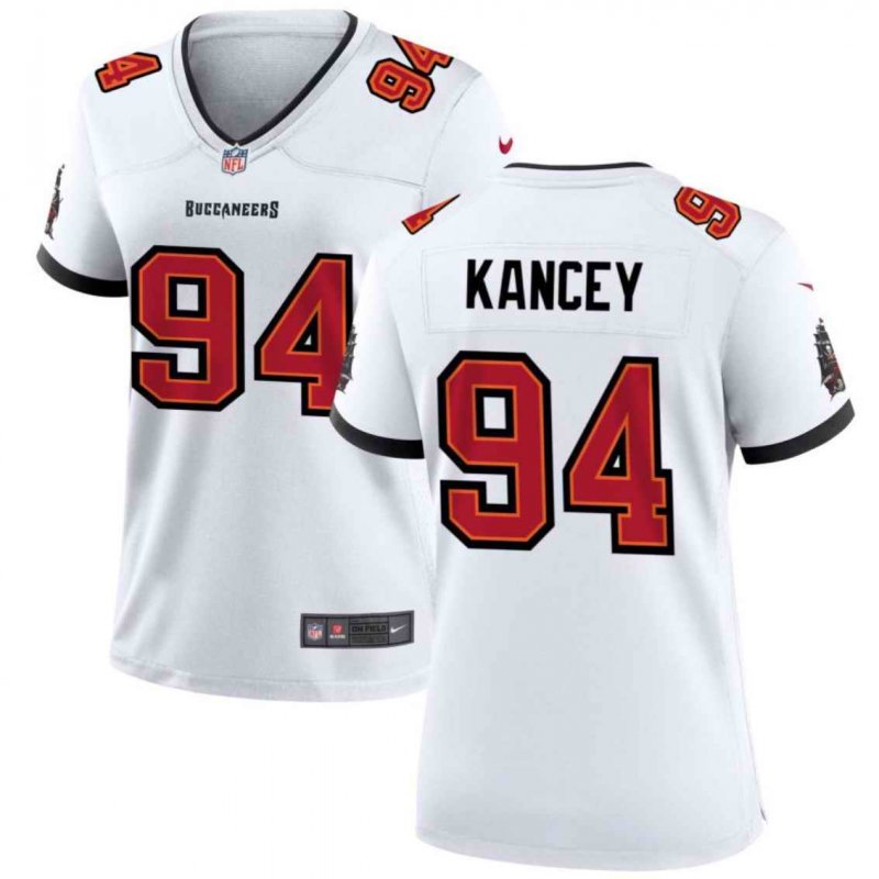 Women's Tampa Bay Buccanee #94 Calijah Kancey White 2023 Draft Stitched Game Jersey(Run Small)