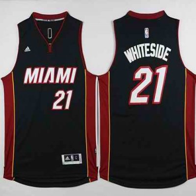 Heat #21 Hassan Whiteside Black Stitched NBA Jersey