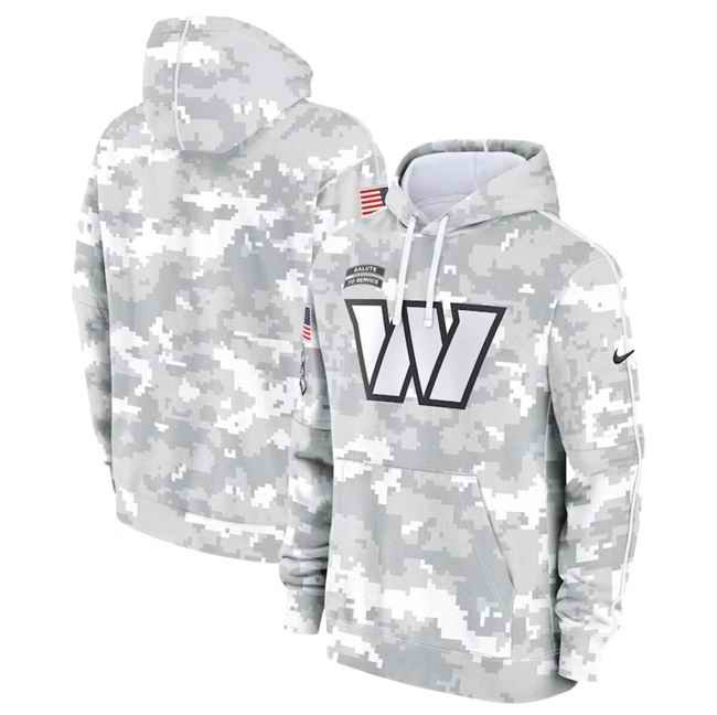 Youth Washington Commanders 2024 White/Gray Salute To Service Pullover Hoodie