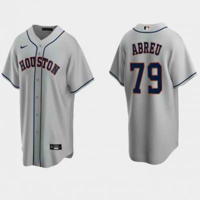 Men's Houston Astros #79 Jos' Abreu Grey Cool Base Stitched Jersey