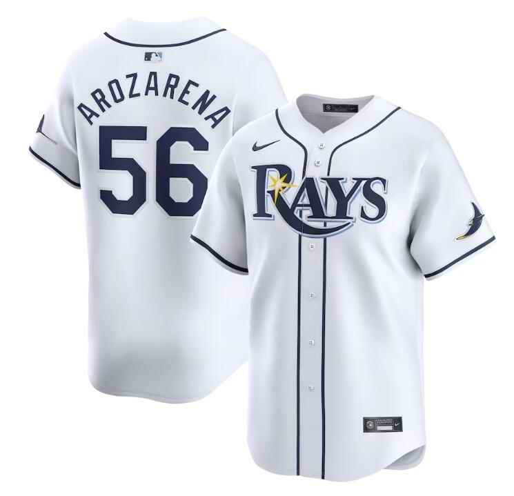 Men's Tampa Bay Rays #56 Randy Arozarena White Home Limited Stitched Baseball Jersey