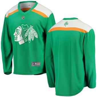 Men's Chicago Blackhawks Green 2019 St. Patrick's Day Stitched NHL Jersey