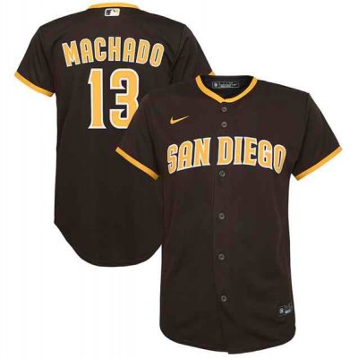 Youth San Diego Padres #13 Manny Machado Brown Stitched Jersey