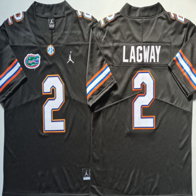 Men's Florida Gators #2 DJ Lagway Black Stitched Jersey