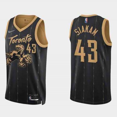 Men's Toronto Raptors #43 Pascal Siakam 2021/22 City Edition Black 75th Anniversary Swingman Stitched Basketball Jersey