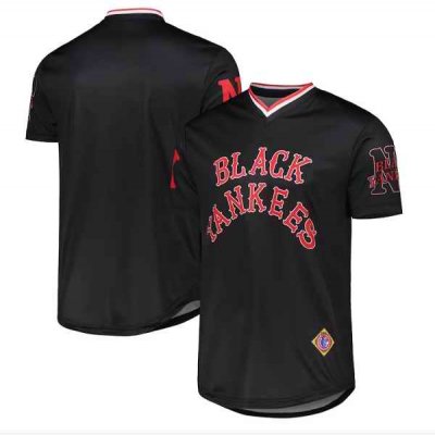 Men's New York Yankees Black V-Neck Stitched Jersey