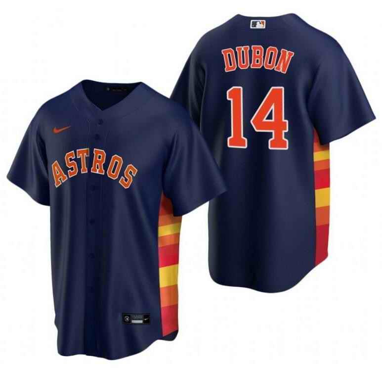 Men's Houston Astros #14 Mauricio Dub'n Navy Cool Base Stitched Baseball Jersey