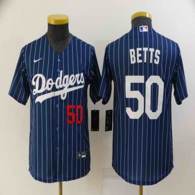 Youth Los Angeles Dodgers #50 Mookie Betts Blue Stitched Jersey