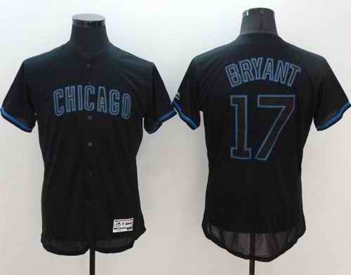 Cubs #17 Kris Bryant Black Fashion Flexbase Authentic Collection Stitched MLB Jersey