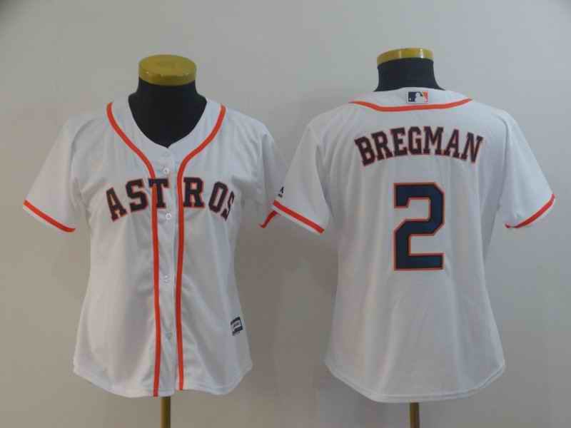 Women's Houston Astros #2 Alex Bregman White Cool Base Stitched MLB Jersey