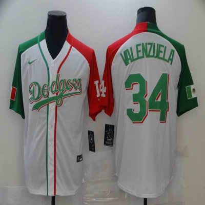 Men's Los Angeles Dodgers #34 Toro Valenzuela Mexican Heritage Culture Night MLB Jersey