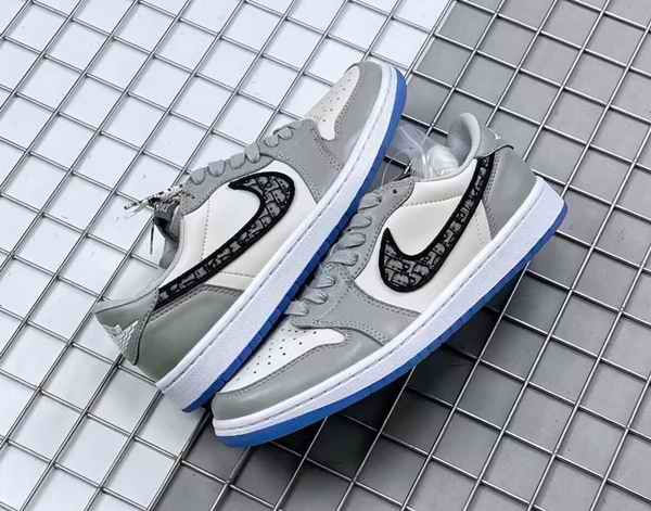 Men's Running Weapon Air Jordan 1 Low Gray Shoes 0575