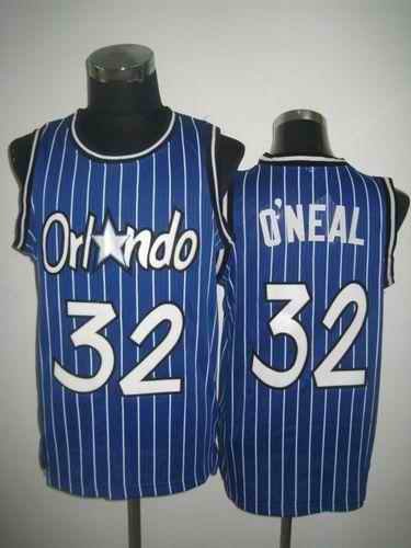 Magic #32 Shaquille O'Neal Blue Throwback Stitched NBA Jersey