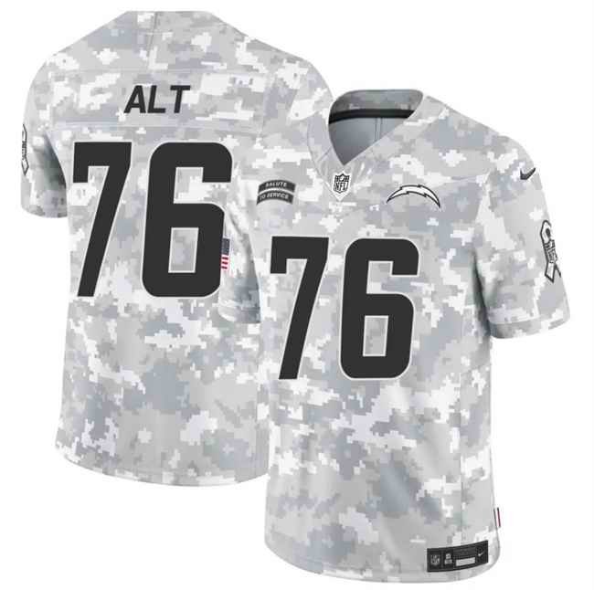 Men's Los Angeles Chargers #76 Joe Alt 2024 F.U.S.E Arctic Camo Salute to Service Limited Stitched Football Jersey