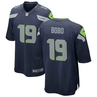 Men's Seattle Seahawks #19 Jake Bobo Navy Stitched Game Jersey