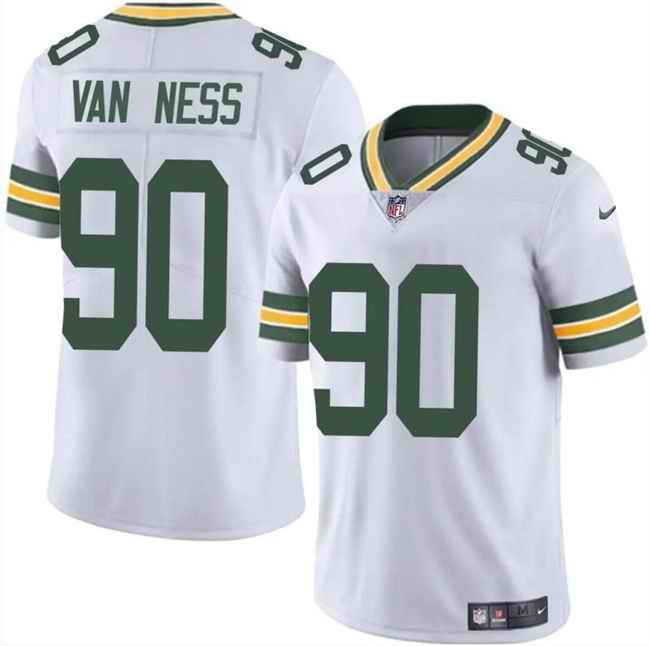 Men's Green Bay Packers #90 Lukas Van Ness White Vapor Untouchable Limited Stitched Jersey