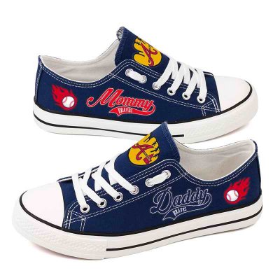 Women's Atlanta Braves Repeat Print Low Top Sneakers 004