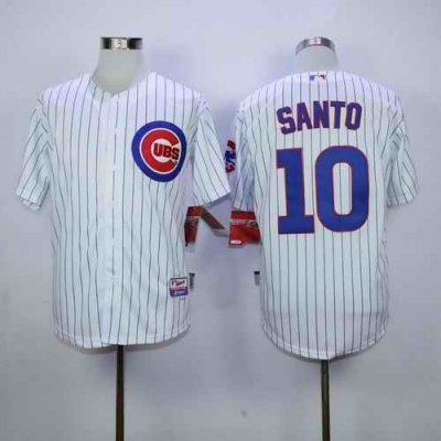 Cubs #10 Ron Santo Stitched White MLB Jersey