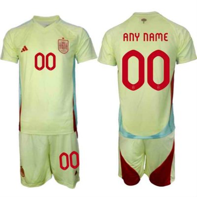 Men's Spain Team Custom 2024-25 Yellow Away Soccer Jersey Suit