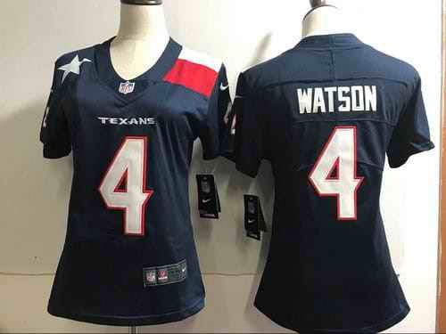 Women's Houston Texans #4 Deshaun Watson Navy Special Edition Stitched NFL Jersey(Run Small)