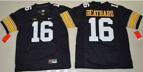 Hawkeyes #16 C. J. Beathard Black Stitched NCAA Jersey