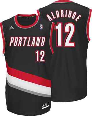 Blazers #12 LaMarcus Aldridge Black Revolution 30 Stitched NBA Jersey