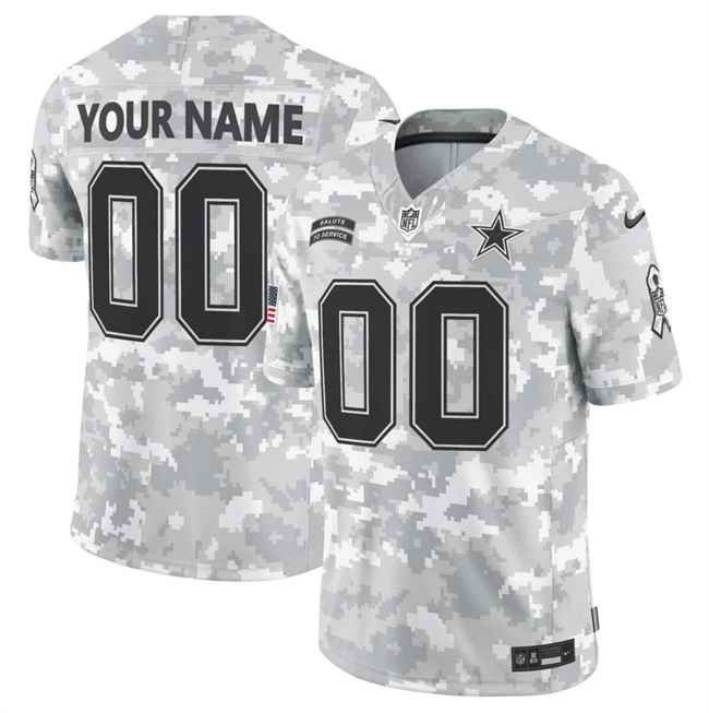 Men's Dallas Cowboys Active Player Custom 2024 F.U.S.E Arctic Camo Salute to Service Limited Stitched Football Jersey