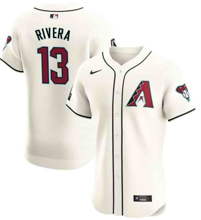 Men's Arizona Diamondbacks #13 Emmanuel Rivera Cream Flex Base Stitched Jersey