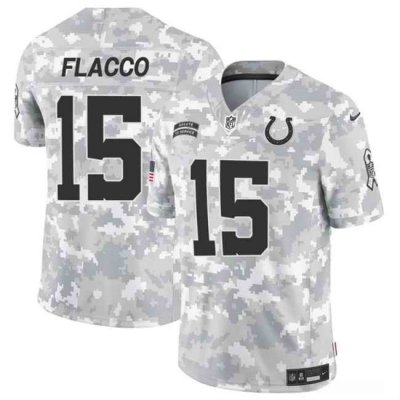 Men's Indianapolis Colts #15 Joe Flacco 2024 F.U.S.E Arctic Camo Salute to Service Limited Stitched Football Jersey