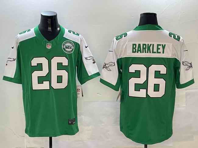 Men's Philadelphia Eagles #26 Saquon Barkley Green/White 2024 F.U.S.E. With Patch Vapor Untouchable Limited Stitched Football Jersey