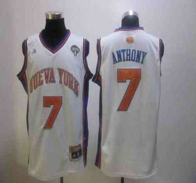 Knicks #7 Carmelo Anthony White Latin Nights Stitched NBA Jersey