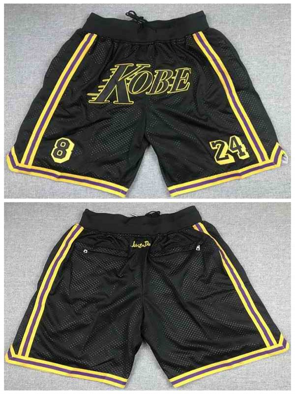 Men's Los Angeles Lakers Black 'Kobe' Shorts (Run Small)