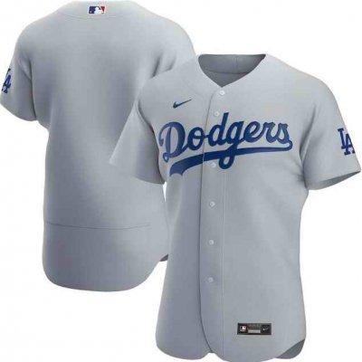 Men's Los Angeles Dodgers Blank Grey Flex Base Stitched Jersey