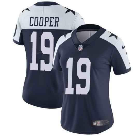 Women's Dallas Cowboys #19 Amari Cooper Navy Vapor Untouchable Limited Stitched NFL Jersey'Run Small'