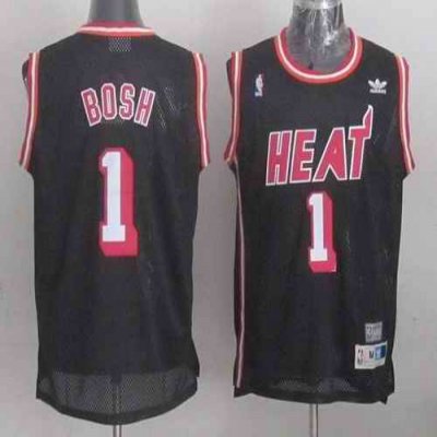 Heat #1 Chris Bosh Black Hardwood Classics Nights Stitched NBA Jersey