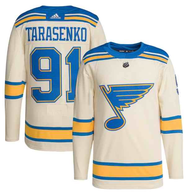 Men's St. Louis Blues #91 Vladimir Tarasenko Cream 2022 Winter Classic Stitched Jersey