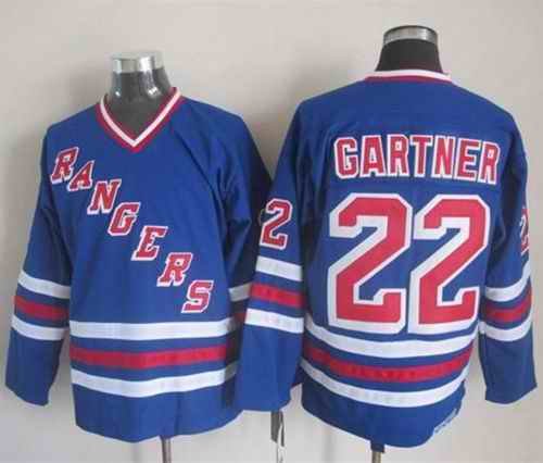 Rangers #22 Mike Gartner Blue CCM Heroes of Hockey Alumni Stitched NHL Jersey