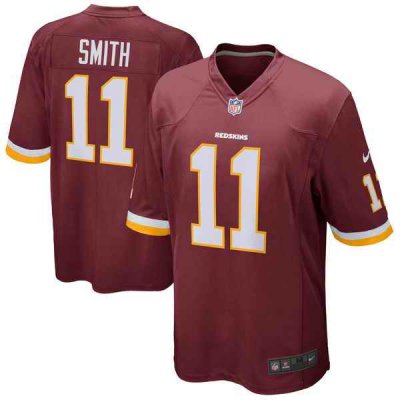 Men's Washington Redskins #11 Alex Smith Burgundy Game Jersey