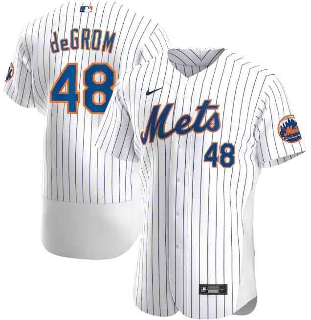 Men's New York Mets #48 Jacob deGrom 2020 White Flex Base Stitched MLB Jersey