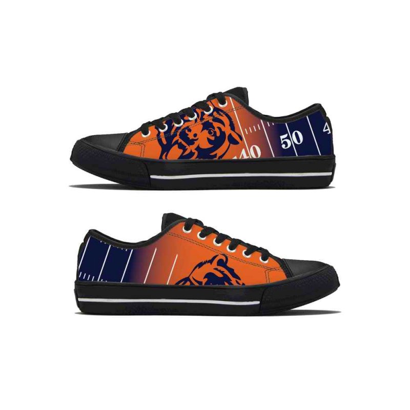 Men's Chicago Bears Low Top Canvas Sneakers 001