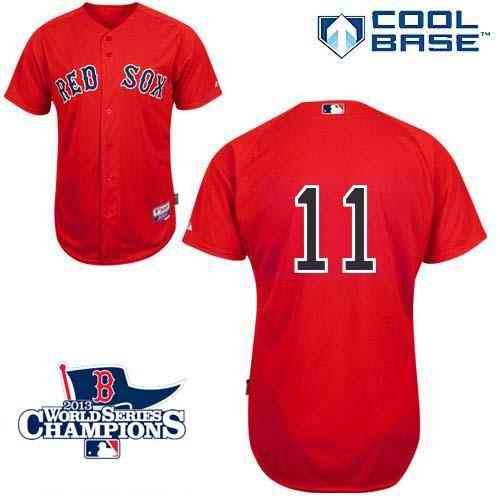 Red Sox #11 Clay Buchholz Red Cool Base 2013 World Series Champions Patch Stitched MLB Jersey